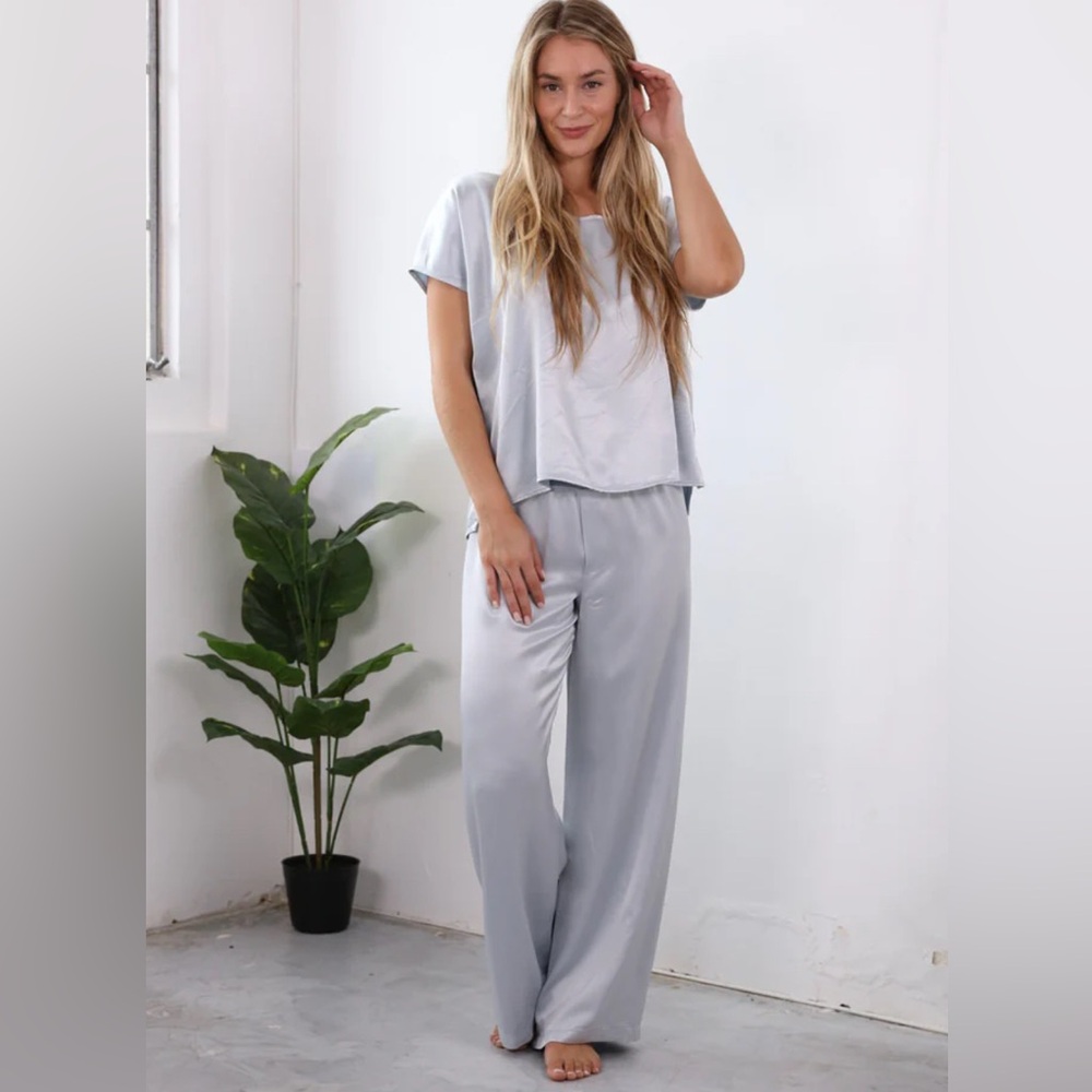 PJ Harlow Satin Jolie Pant Color Silver